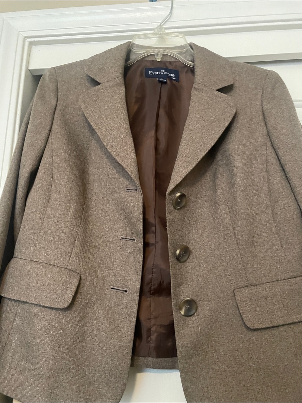 Evan Picone Brown Wool Blend Tailored Blazer